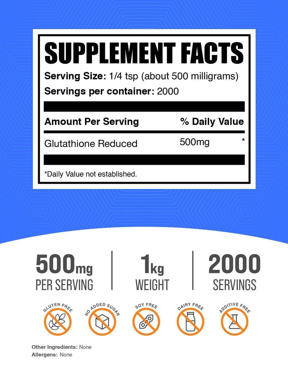 BulkSupplements Glutathione Reduced Powder scoop beside container for easy serving