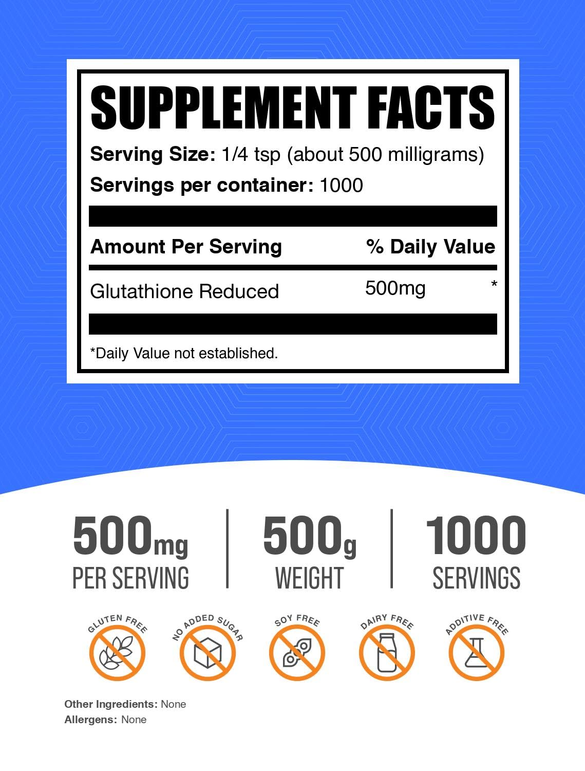 Glutathione Reduced Powder scoop showing convenient dosing for smoothies.