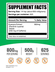 BulkSupplements Guarana Extract Powder being poured for quick, easy mixing
