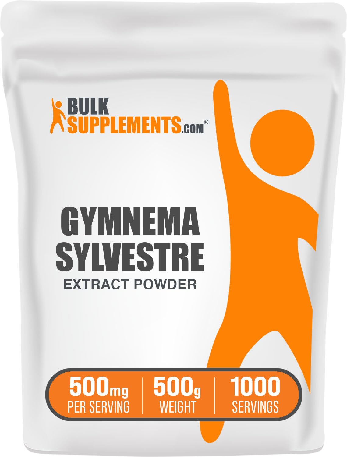 BulkSupplements Gymnema Extract Powder bottle for gluten-free daily supplementation.