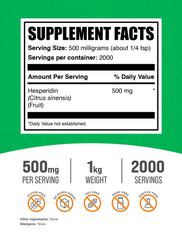 BulkSupplements hesperidin powder scoop ready for convenient mixing.