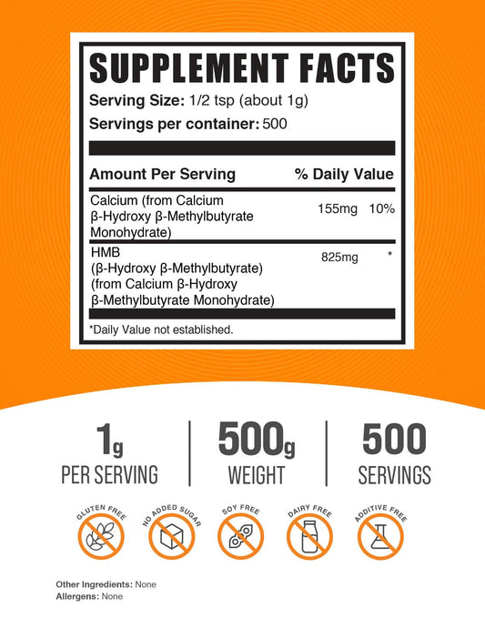 HMB powder with scoop enabling easy daily dosing