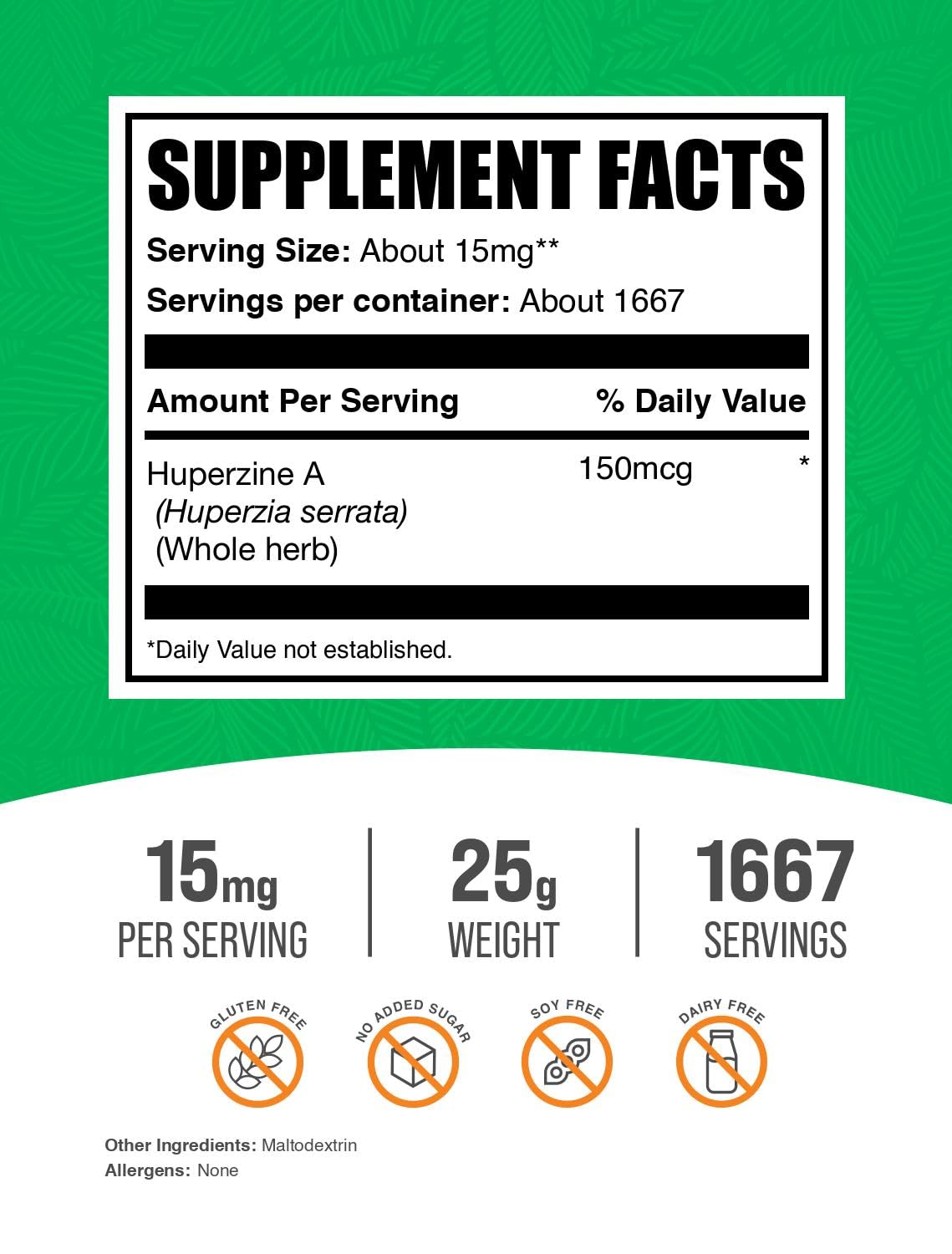 BulkSupplements Huperzine A powder scoop ready for precise servings