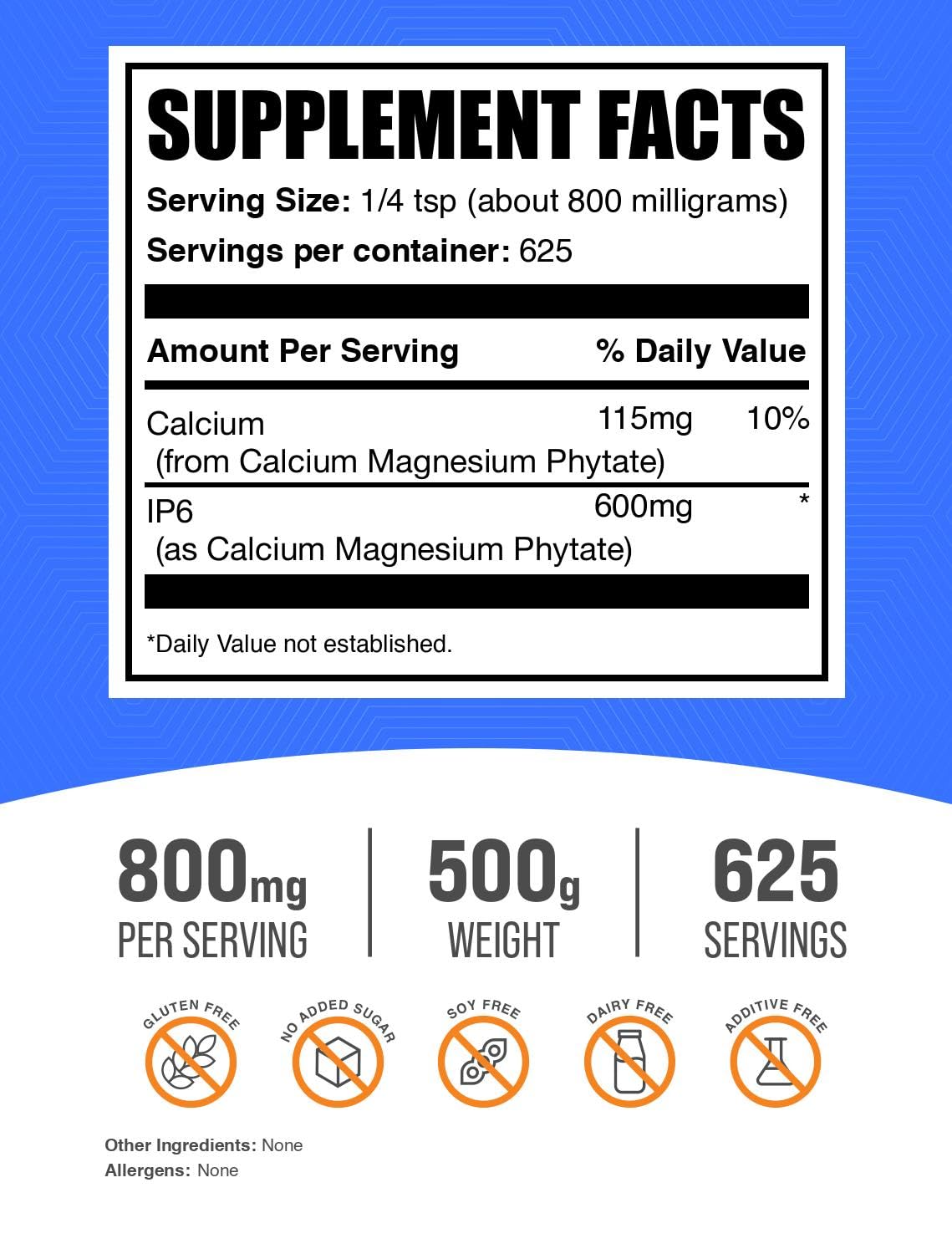 BulkSupplements IP6 powder pour showing easy measurement for consistent daily servings