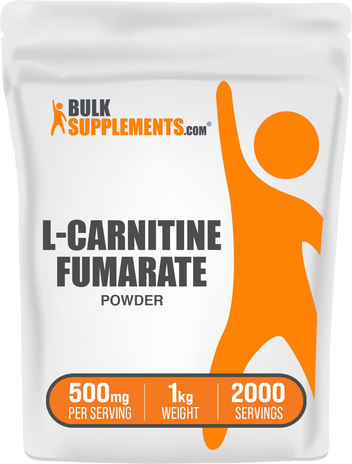 BulkSupplements L-Carnitine Fumarate powder bottle for daily use and clean nutrition integration.