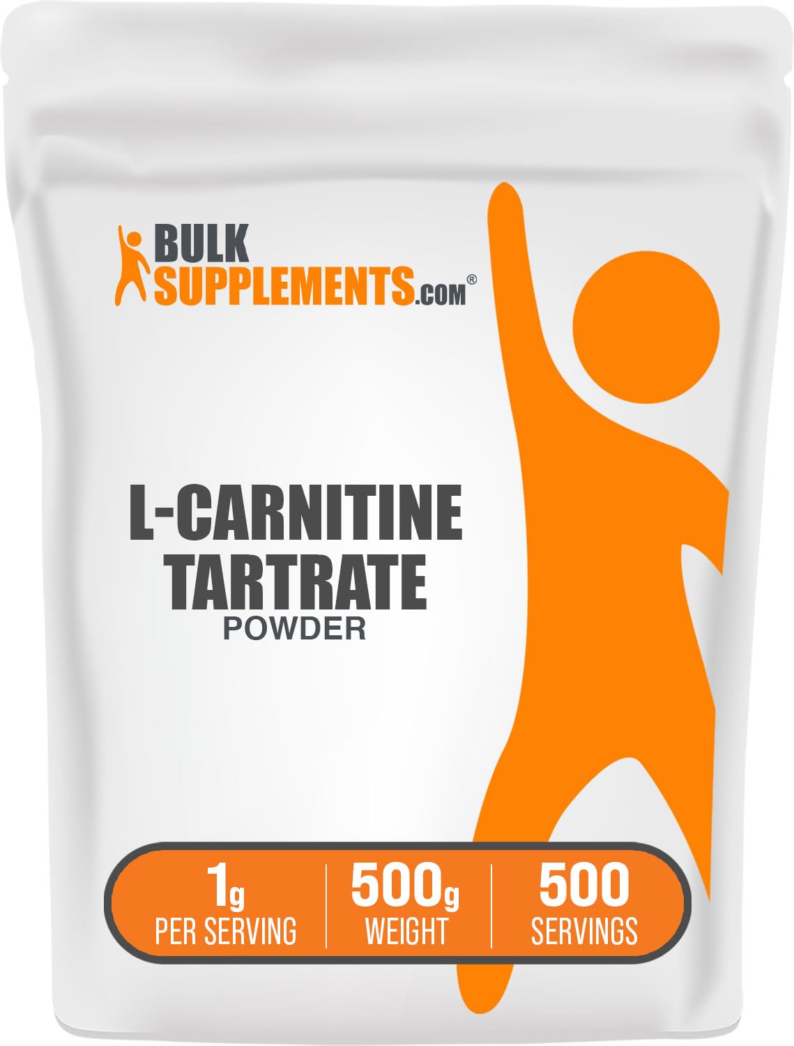 BulkSupplements L-Carnitine Tartrate powder bottle for easy daily use and active routines