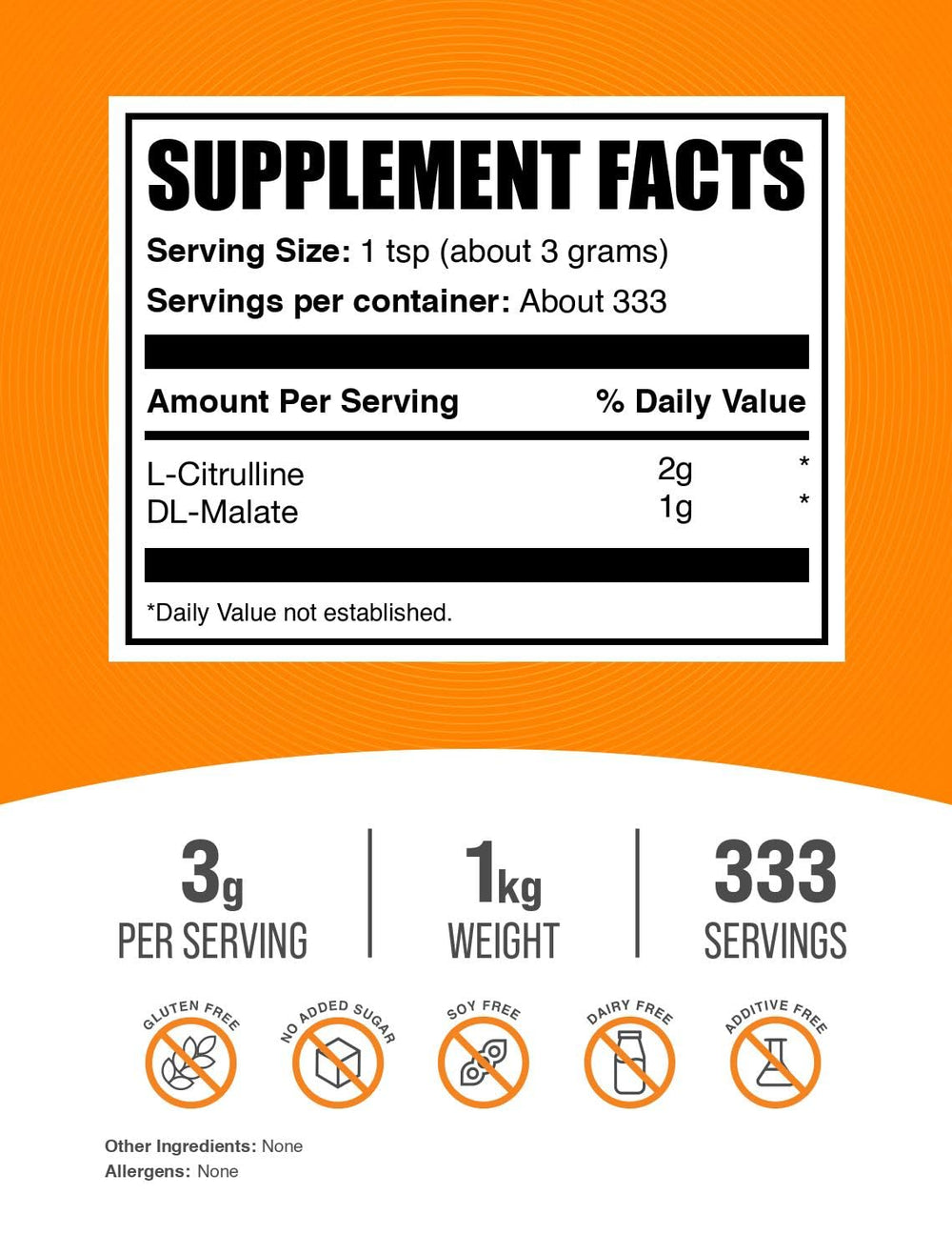 BulkSupplements L-Citrulline Malate powder scoop for easy, precise workout dosing.