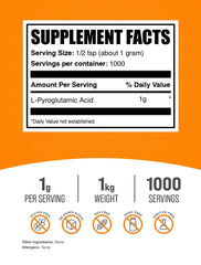 BulkSupplements L-Pyroglutamic Acid powder scoop for easy measurement and mixing.
