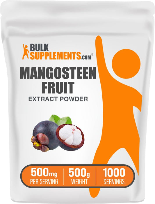 BulkSupplements Mangosteen Extract Powder bottle for daily gluten-free use.