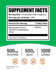 BulkSupplements Mangosteen Extract Powder scoop for easy smoothie additions.