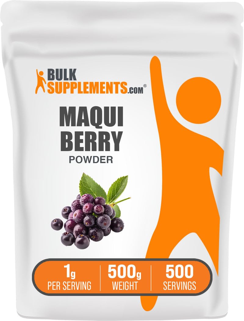 BulkSupplements Maqui Berry Powder packaging with gluten-free label for trust