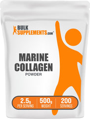 BulkSupplements Marine Collagen Powder bottle for daily beauty support.
