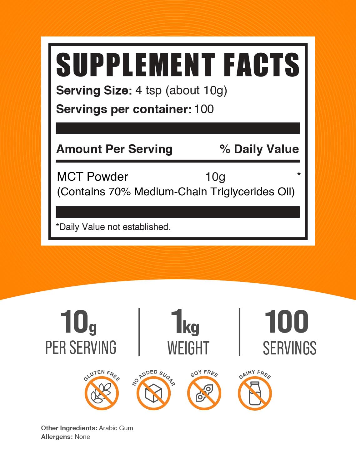 BulkSupplements MCT Powder pour, blends easily into coffee or shakes.