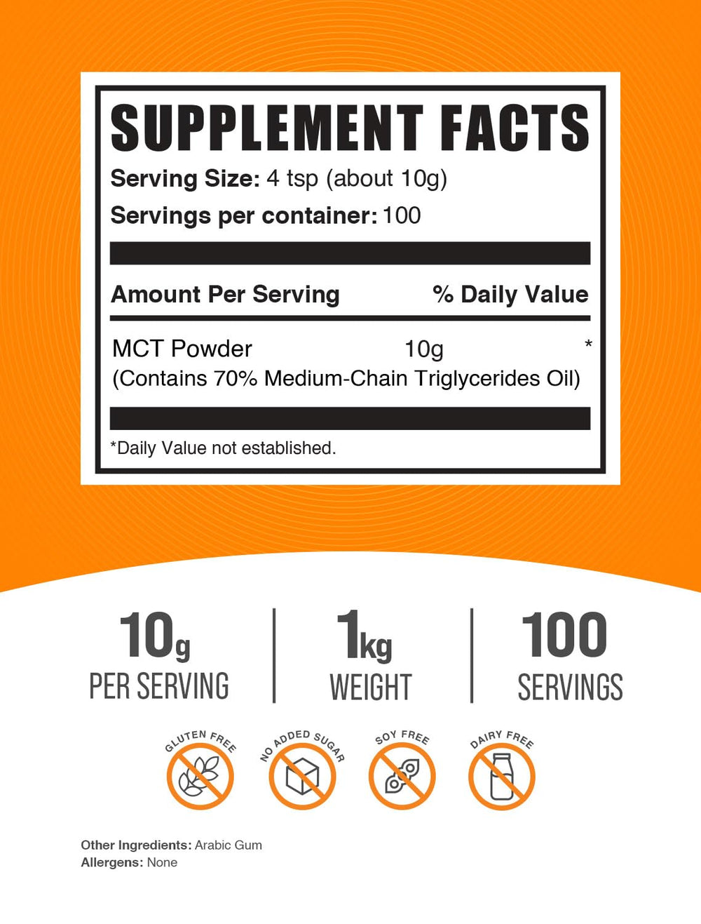 BulkSupplements MCT Powder pour, blends easily into coffee or shakes.