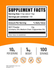 BulkSupplements MCT Powder pour, blends easily into coffee or shakes.