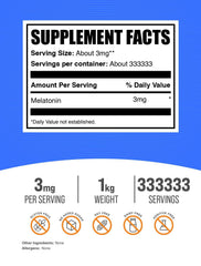 BulkSupplements Melatonin powder measuring spoon showing precise dosing