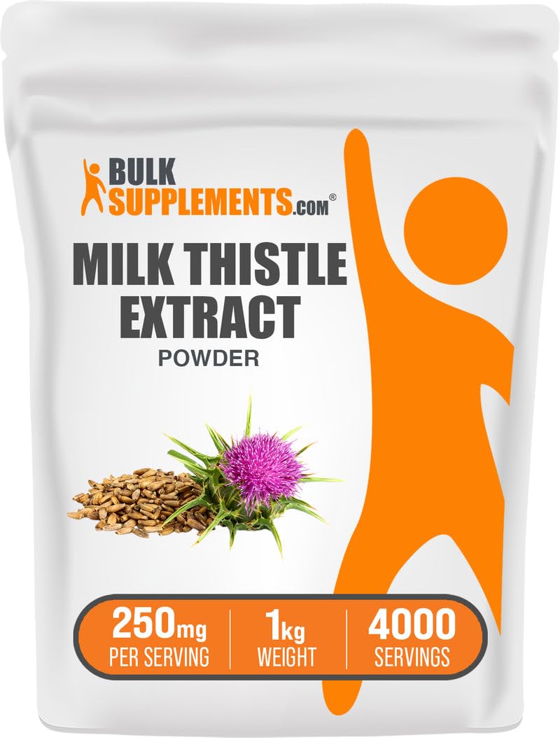 BulkSupplements Milk Thistle Extract Powder bottle supports a simple daily wellness routine.