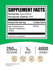 Close-up of BulkSupplements Milk Thistle Extract Powder texture highlights purity for daily use.