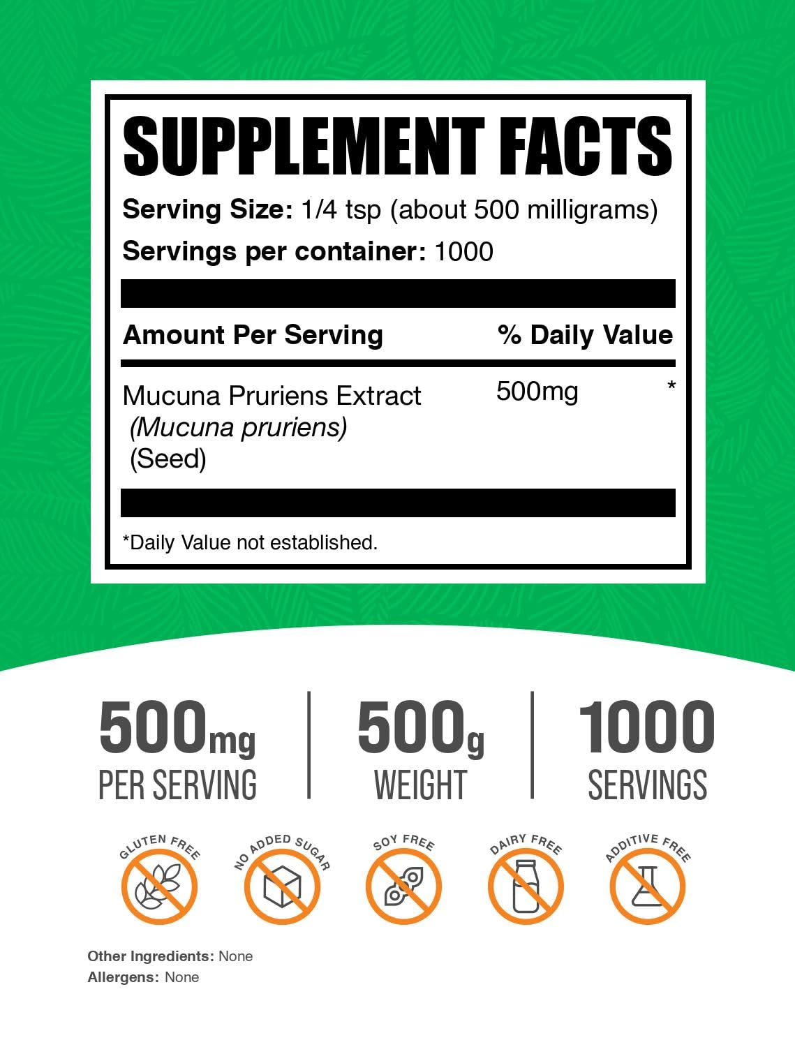 BulkSupplements Mucuna Pruriens powder being poured for convenient serving.