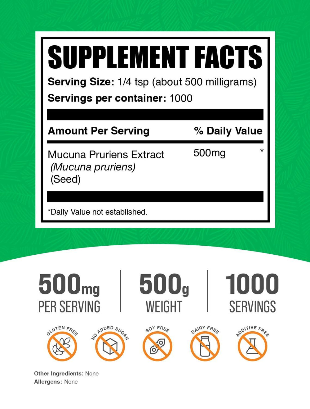 BulkSupplements Mucuna Pruriens powder being poured for convenient serving.
