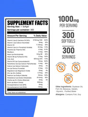 BulkSupplements men 50+ multivitamin bottle with serving guide promotes easy daily use.