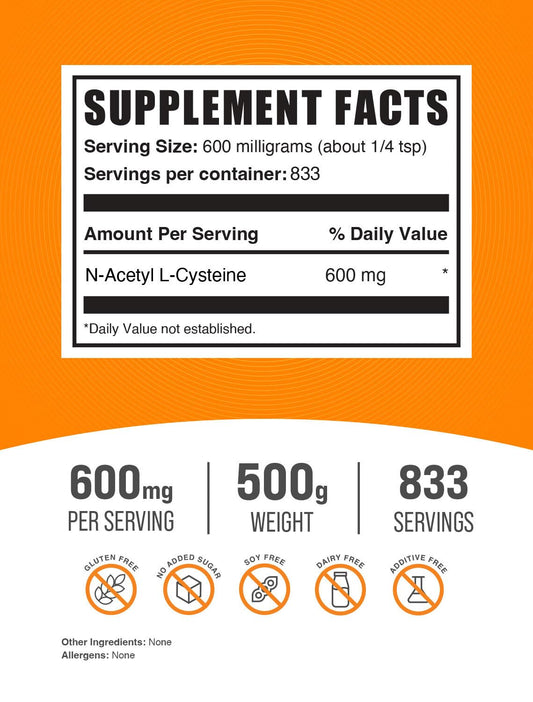 BulkSupplements NAC powder being poured into a glass for easy mixing.