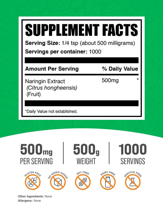 BulkSupplements Naringin Extract Powder scoop image, precise serving measurement