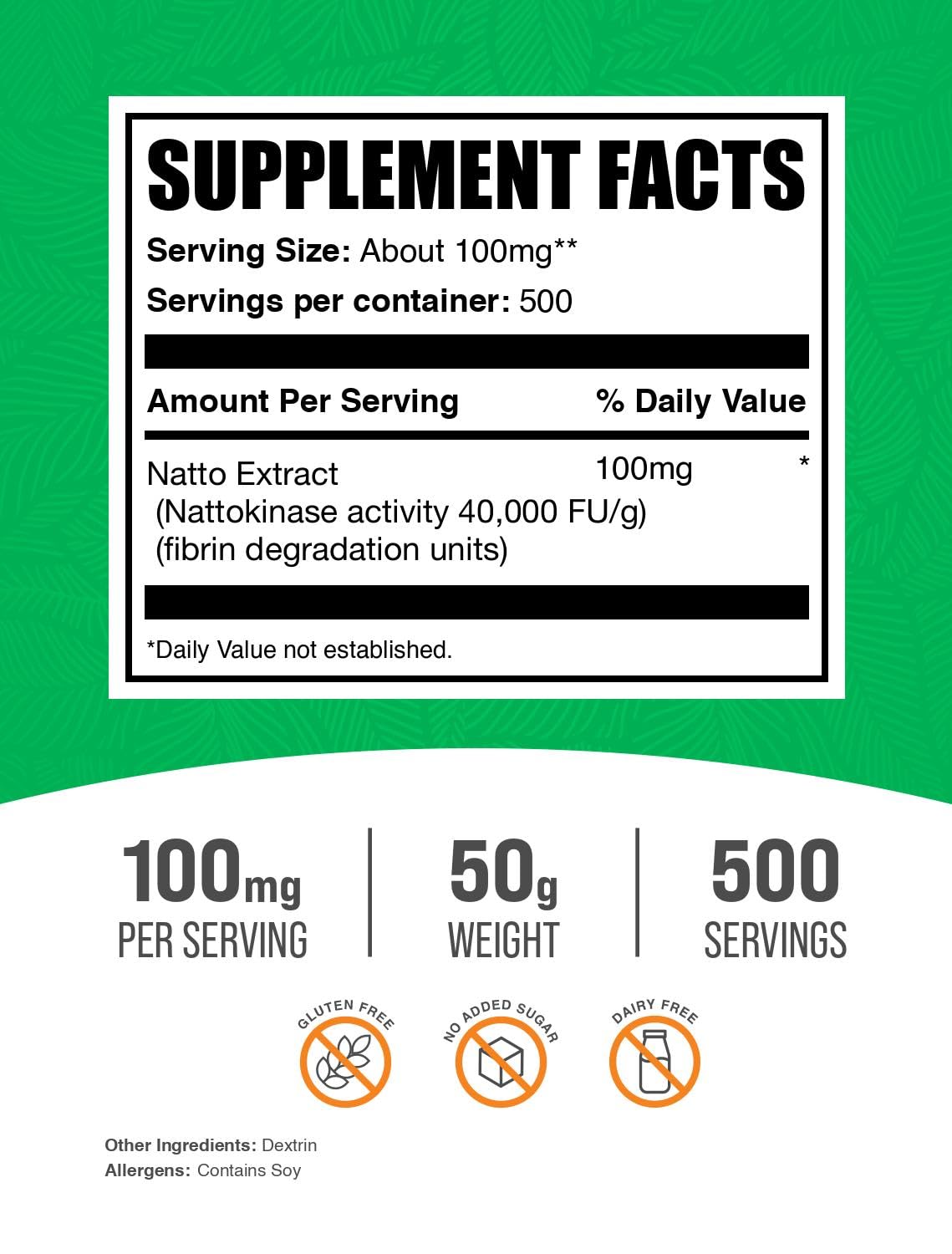 BulkSupplements natto powder scoop beside jar for easy mixing