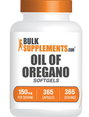 BulkSupplements Oil of Oregano Softgels bottle for convenient daily use
