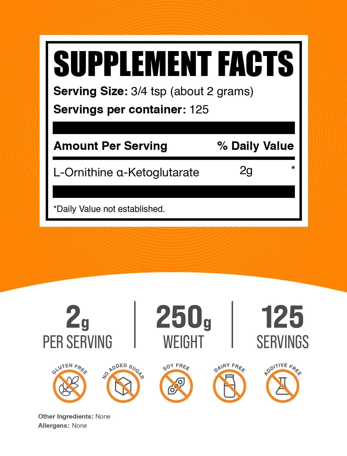 BulkSupplements OKG powder being poured, ideal for pre- or post-workout mixes.