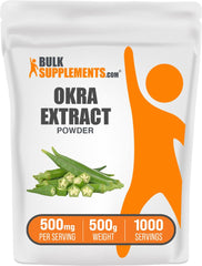 BulkSupplements Okra Extract Powder packaging for easy daily use