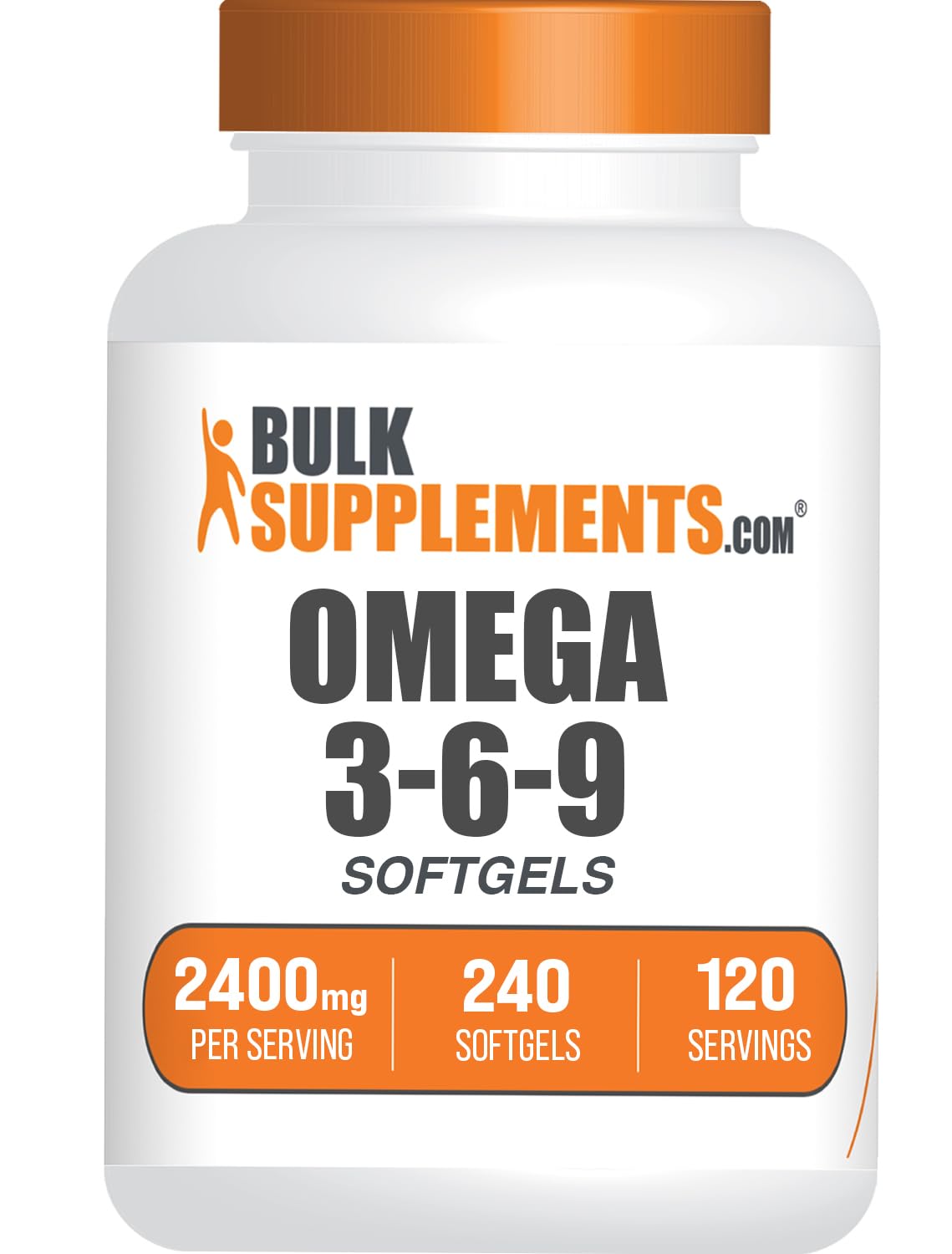 BulkSupplements omega 3-6-9 softgels bottle with label for daily wellness