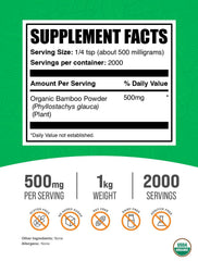 BulkSupplements Bamboo Powder 1kg packaging for easy bulk dosing