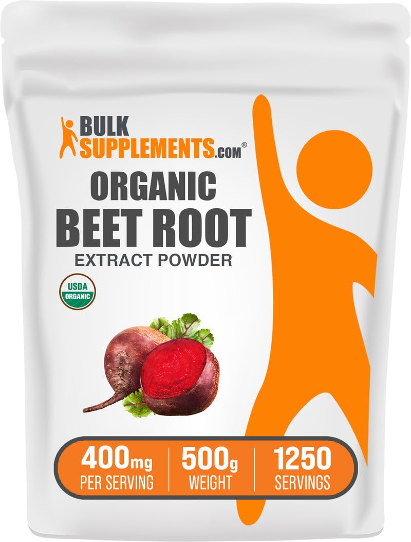 BulkSupplements Organic Beet Root Extract packaging shown for daily use.