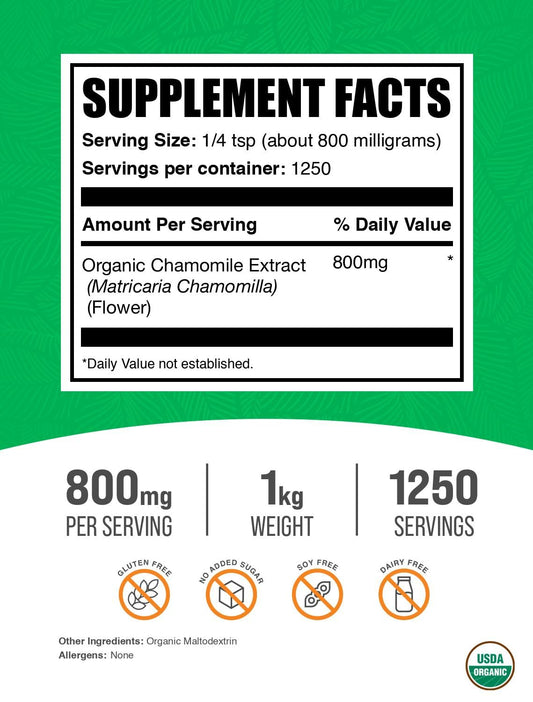 Chamomile Extract powder serving scoop for convenient daily dosing and ritual