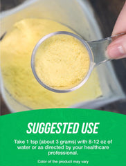 Papaya powder dissolving in water to show easy incorporation into drinks