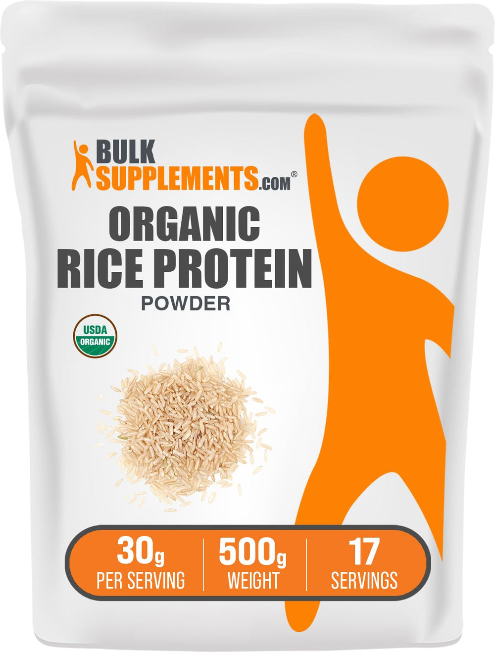 BulkSupplements Organic Rice Protein Powder in a bowl for vegan protein