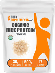 BulkSupplements Organic Rice Protein Powder in a bowl for vegan protein