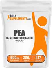 BulkSupplements Palmitoylethanolamide powder bottle for easy daily integration.
