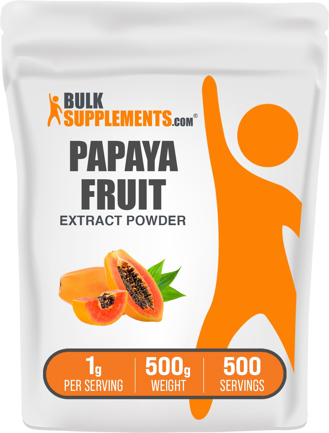 BulkSupplements Papaya Fruit Extract Powder bottle suggests daily wellness support