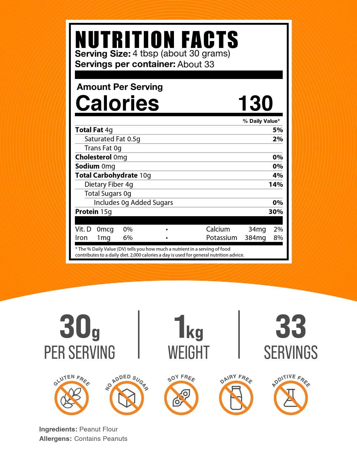 BulkSupplements Peanut Protein Powder scoop ready for precise shakes