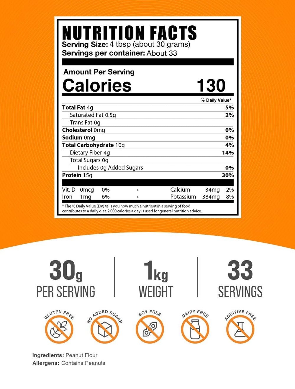 BulkSupplements Peanut Protein Powder scoop ready for precise shakes