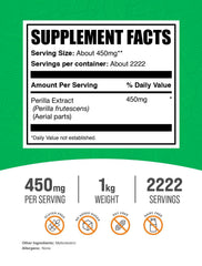 BulkSupplements Perilla Extract powder being poured for easy daily smoothies.