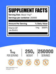 BulkSupplements Biotin Powder measuring spoon showing precise serving