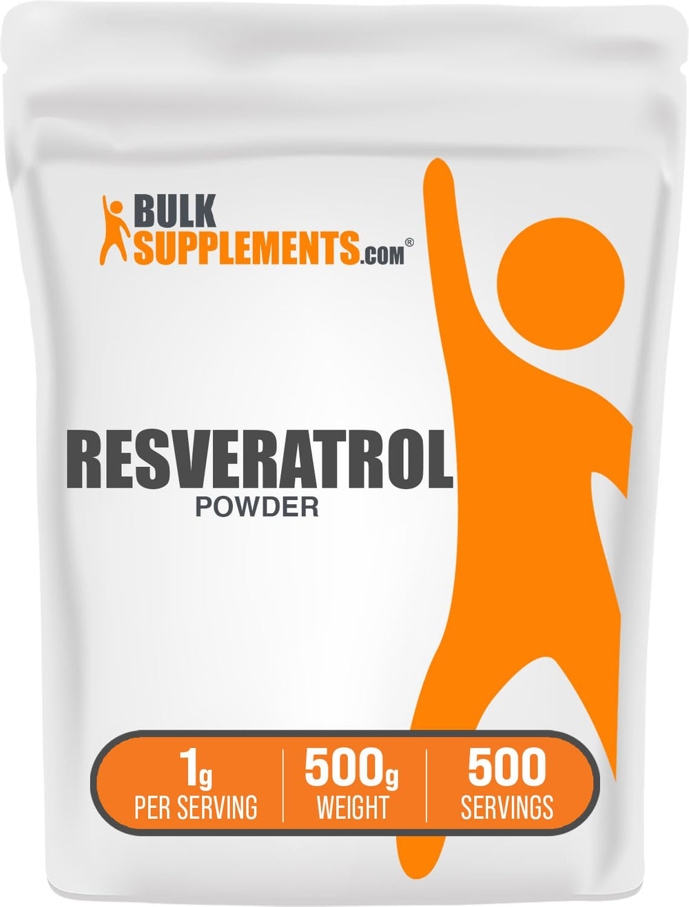 BulkSupplements Resveratrol powder bottle with label for easy daily antioxidant support.
