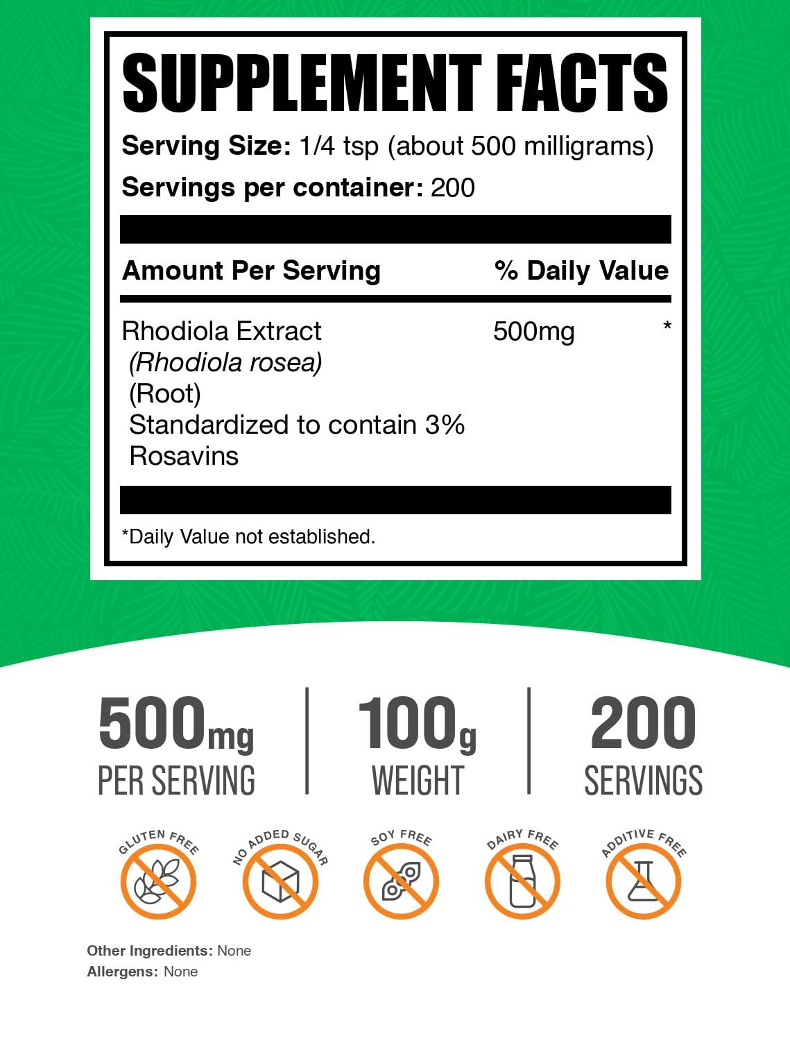 Scoop of BulkSupplements Rhodiola Rosea Extract showing convenient dosing