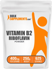 BulkSupplements Riboflavin powder bottle pour for easy daily dosing.