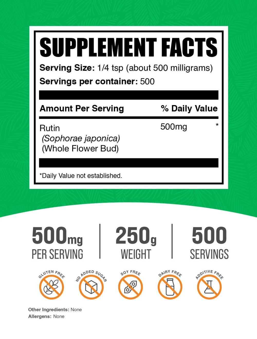 BulkSupplements Rutin Powder measuring scoop for easy daily dosage