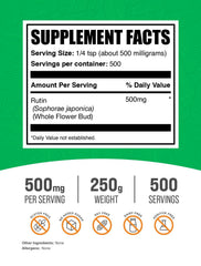 BulkSupplements Rutin Powder measuring scoop for easy daily dosage