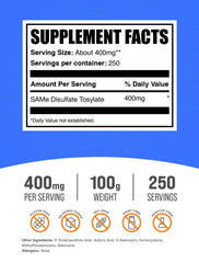 SAM-e powder pour enabling quick, convenient blending